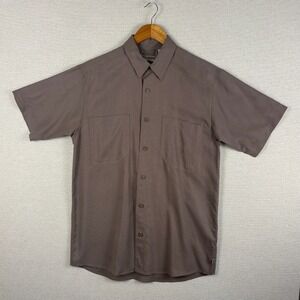Vtg 80s Royal Robbins Button Up Mens M Short Sleeve Tencel Made in Hong Kong